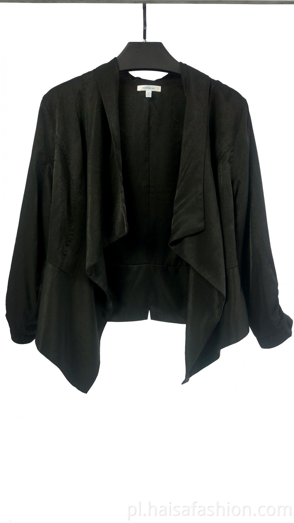 Black Blazer With Long Sleeves With Lapels